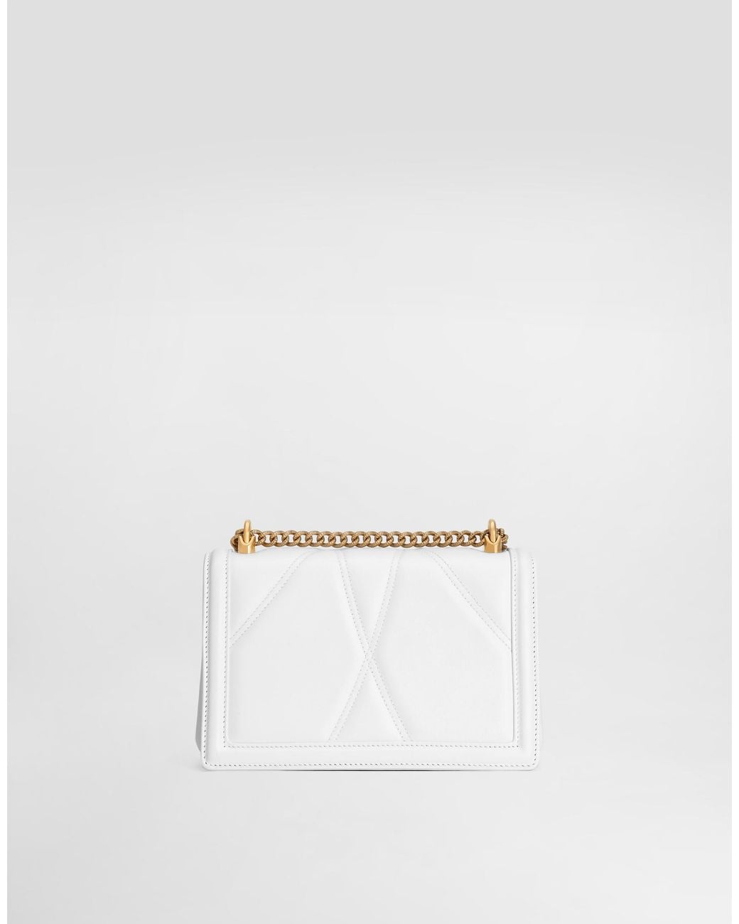 Dolce & Gabbana White Medium 'devotion' Bag In Quilted Nappa Leather