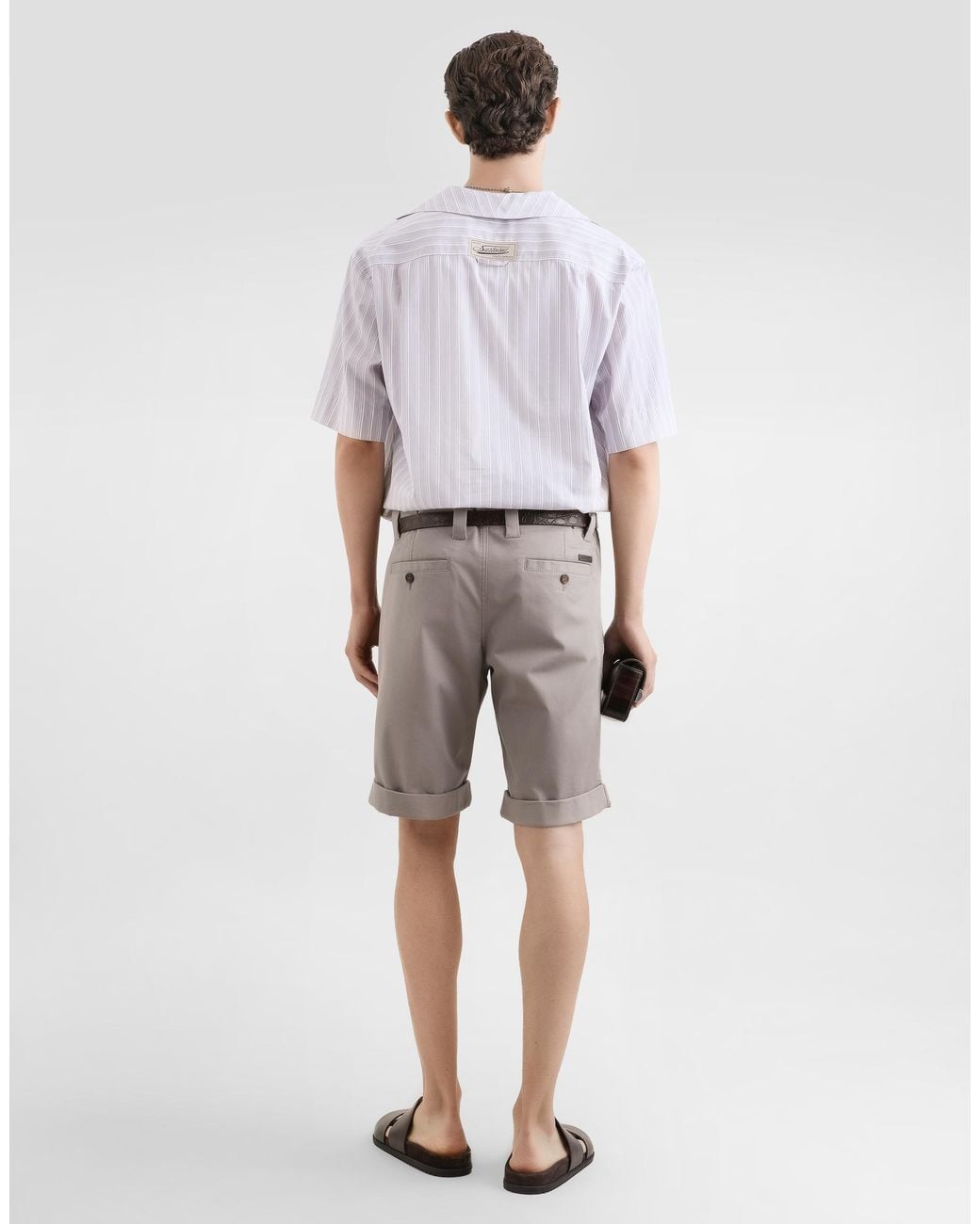 Dolce & Gabbana Blue Striped Cotton Poplin Shirt for men
