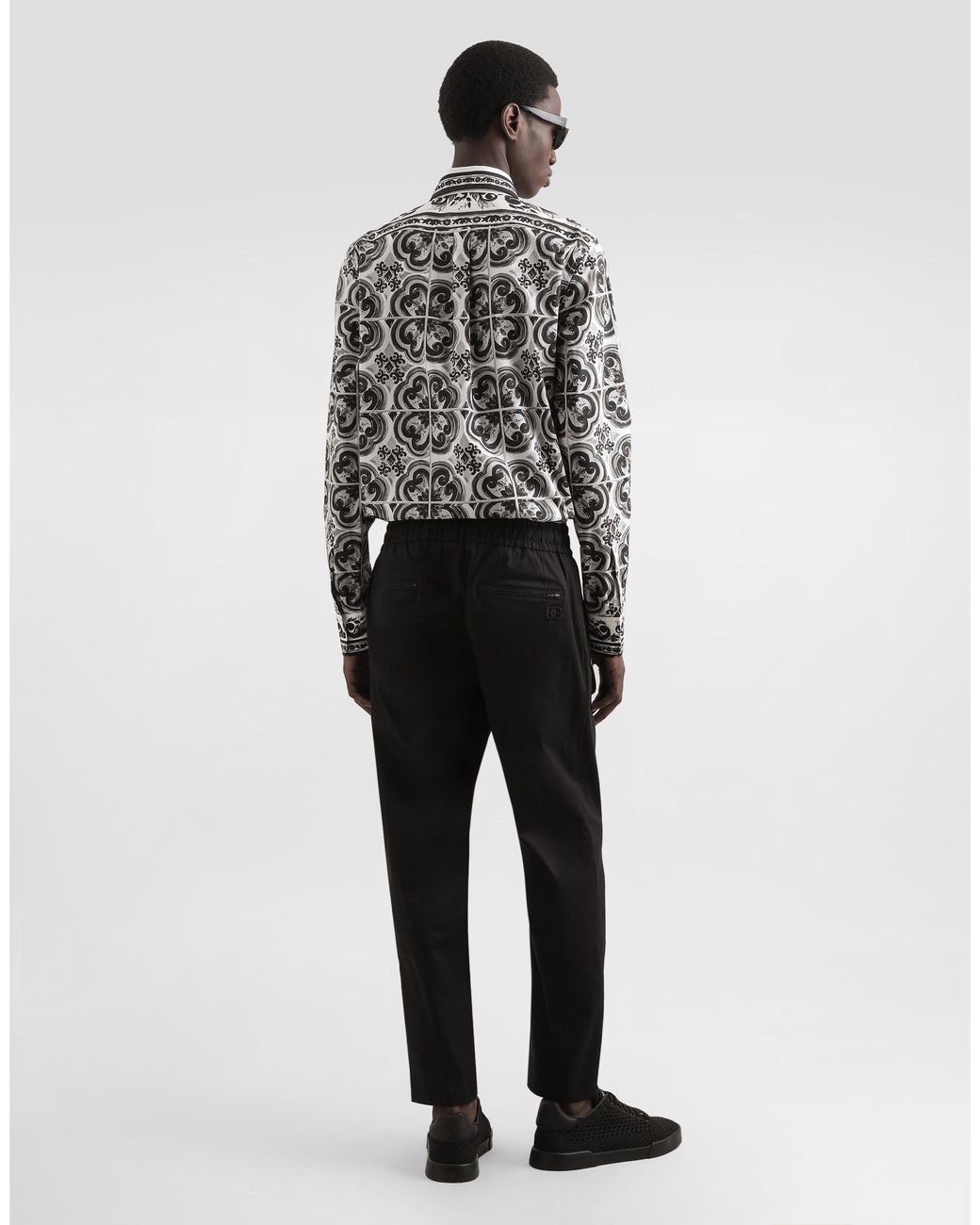 メンズ Dolce & Gabbana コットンギャバジン ジョギングパンツ Black