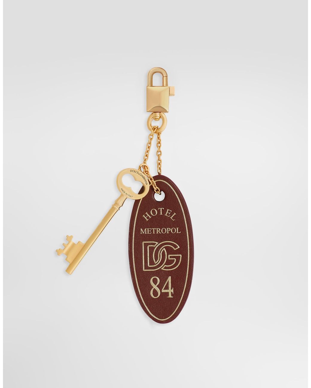 Dolce & Gabbana Metallic Calfskin Tassel Keychain