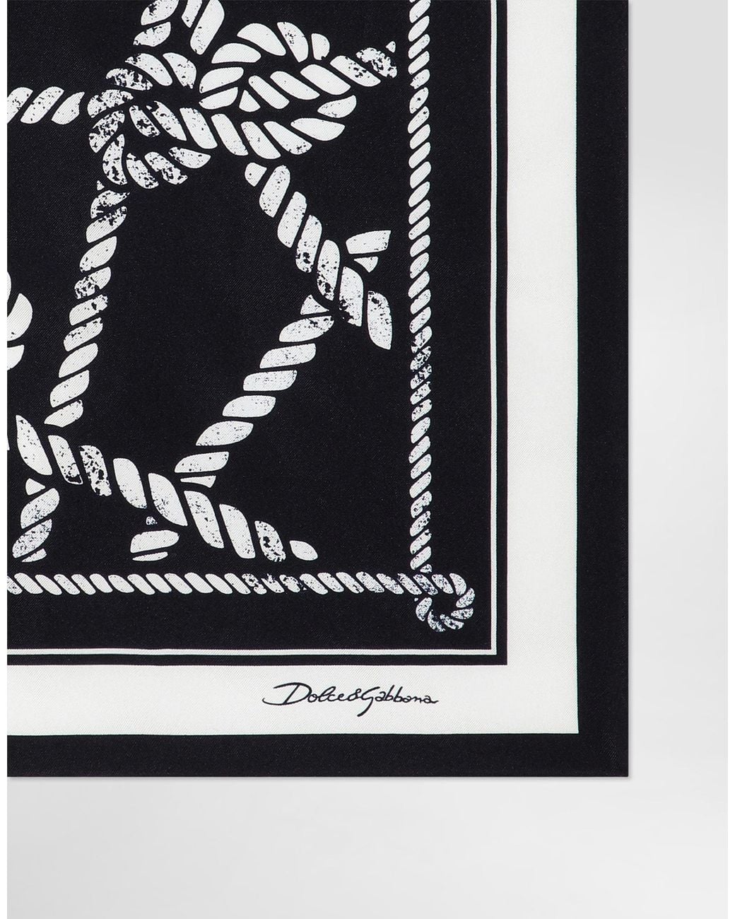 Dolce & Gabbana Black 70X70 Marina-Print Silk Twill Scarf for men