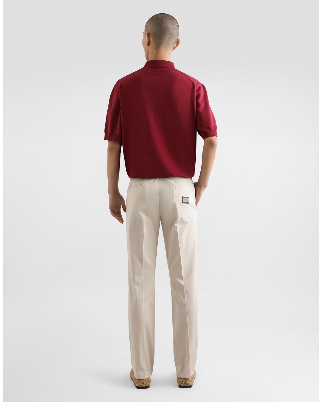 Dolce & Gabbana Red Wool Polo-Shirt With Branded Tag for men