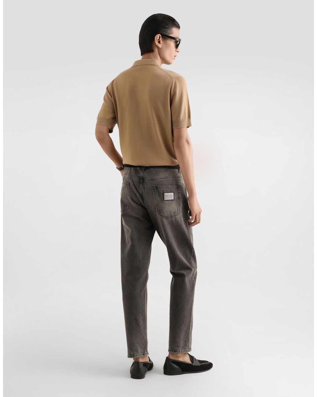 Dolce & Gabbana Gray Denim Trousers for men