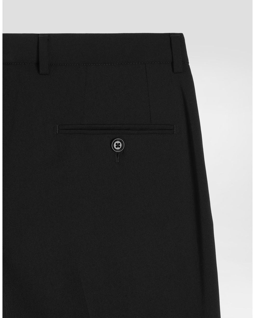 Dolce & Gabbana Black Tailored Stretch Twill Pants for men