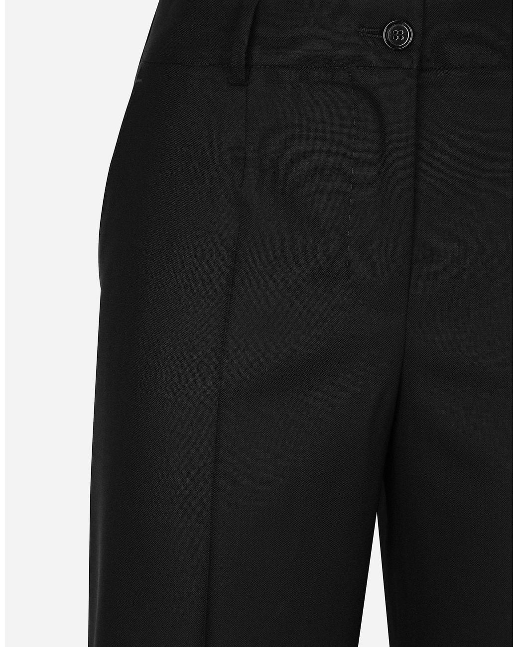 Dolce & Gabbana Black Flared Wool Pants