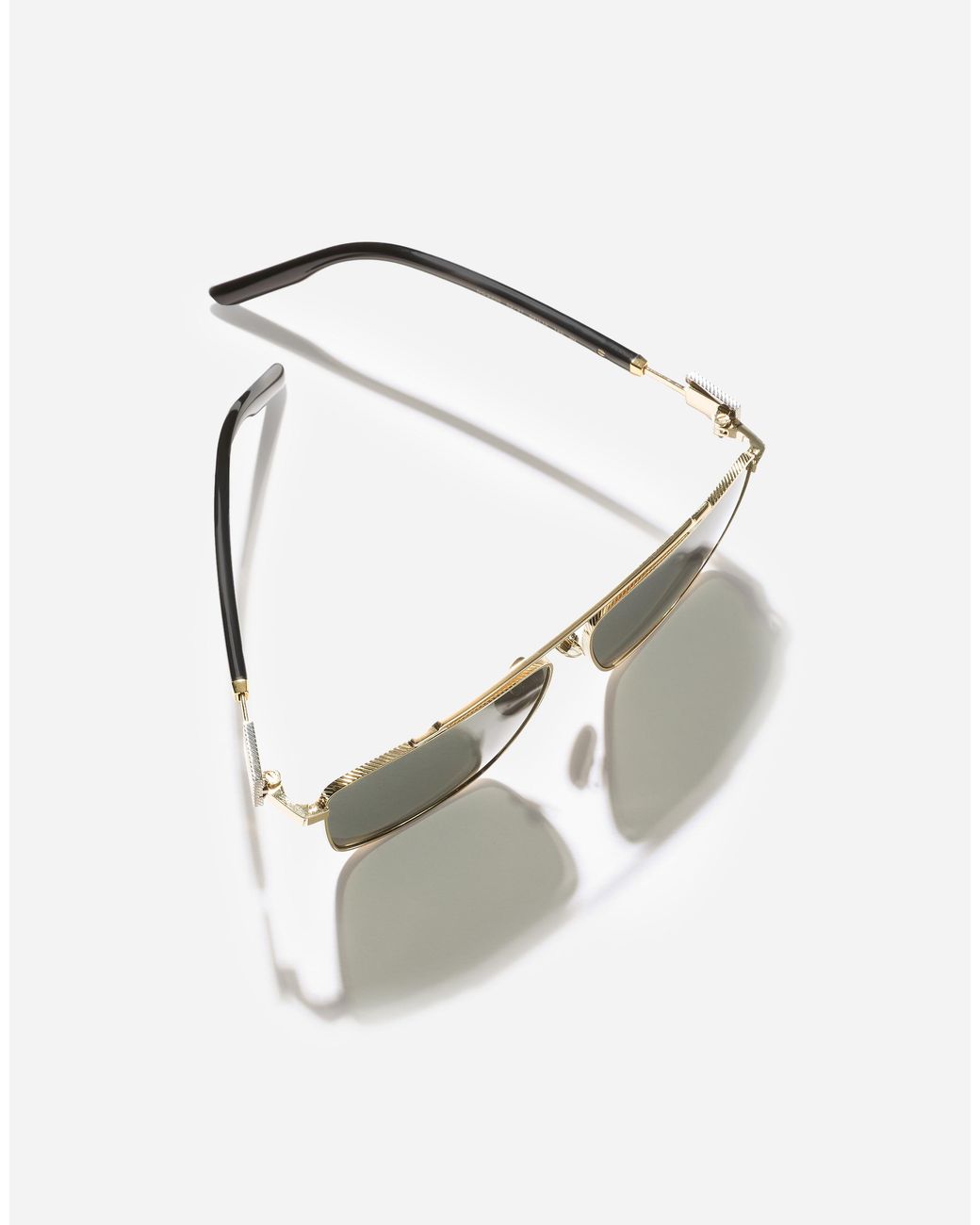 Dolce & Gabbana Gray Metal Plaque Sunglasses