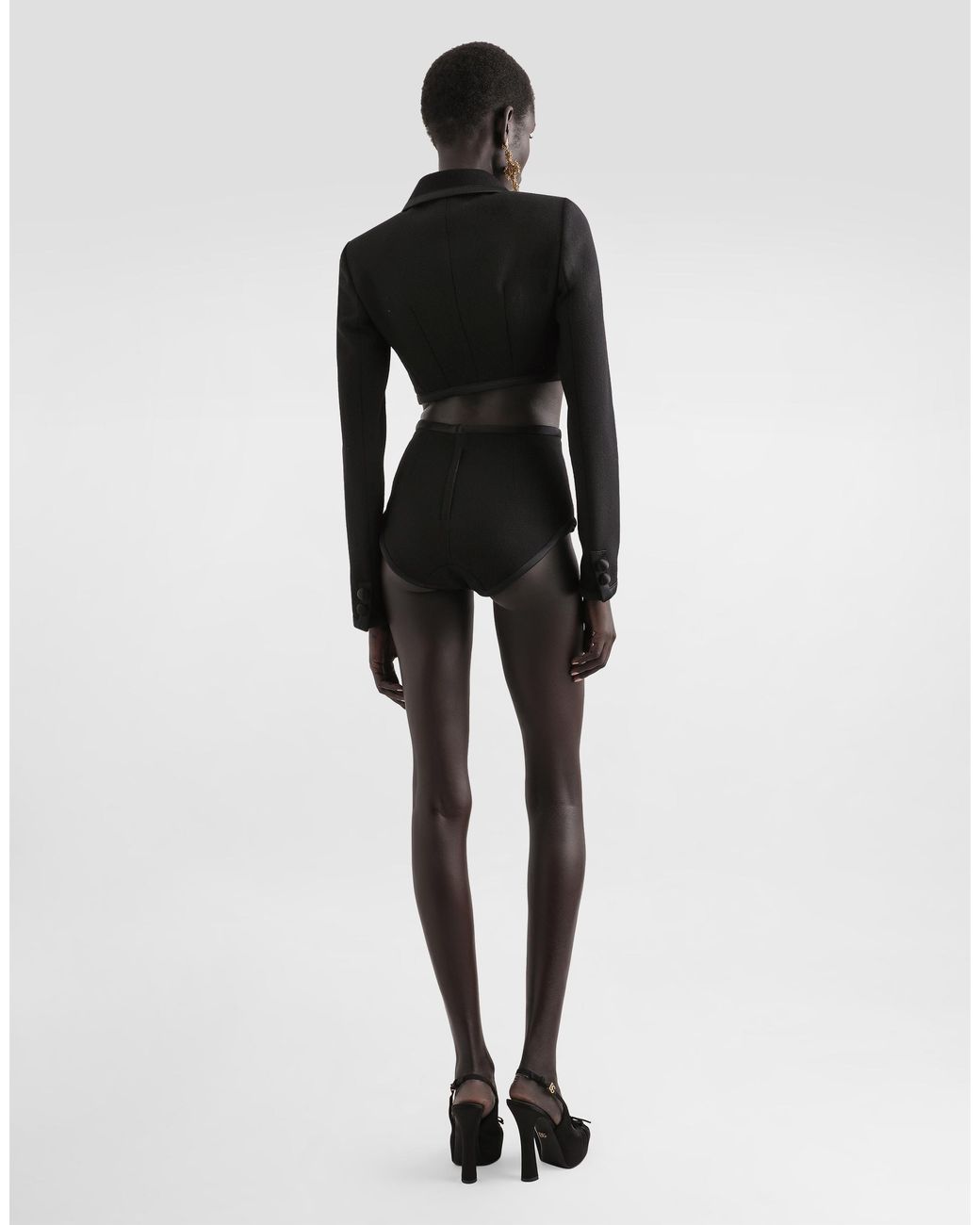 Dolce & Gabbana Black Short Wool Crepe Jacket