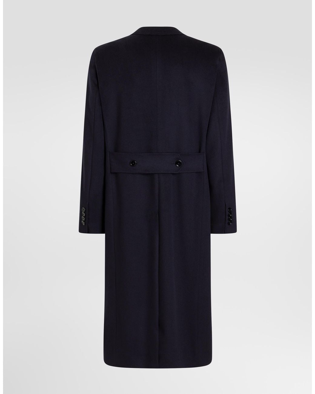 Dolce & Gabbana Blue Single-Breasted Wool Coat for men