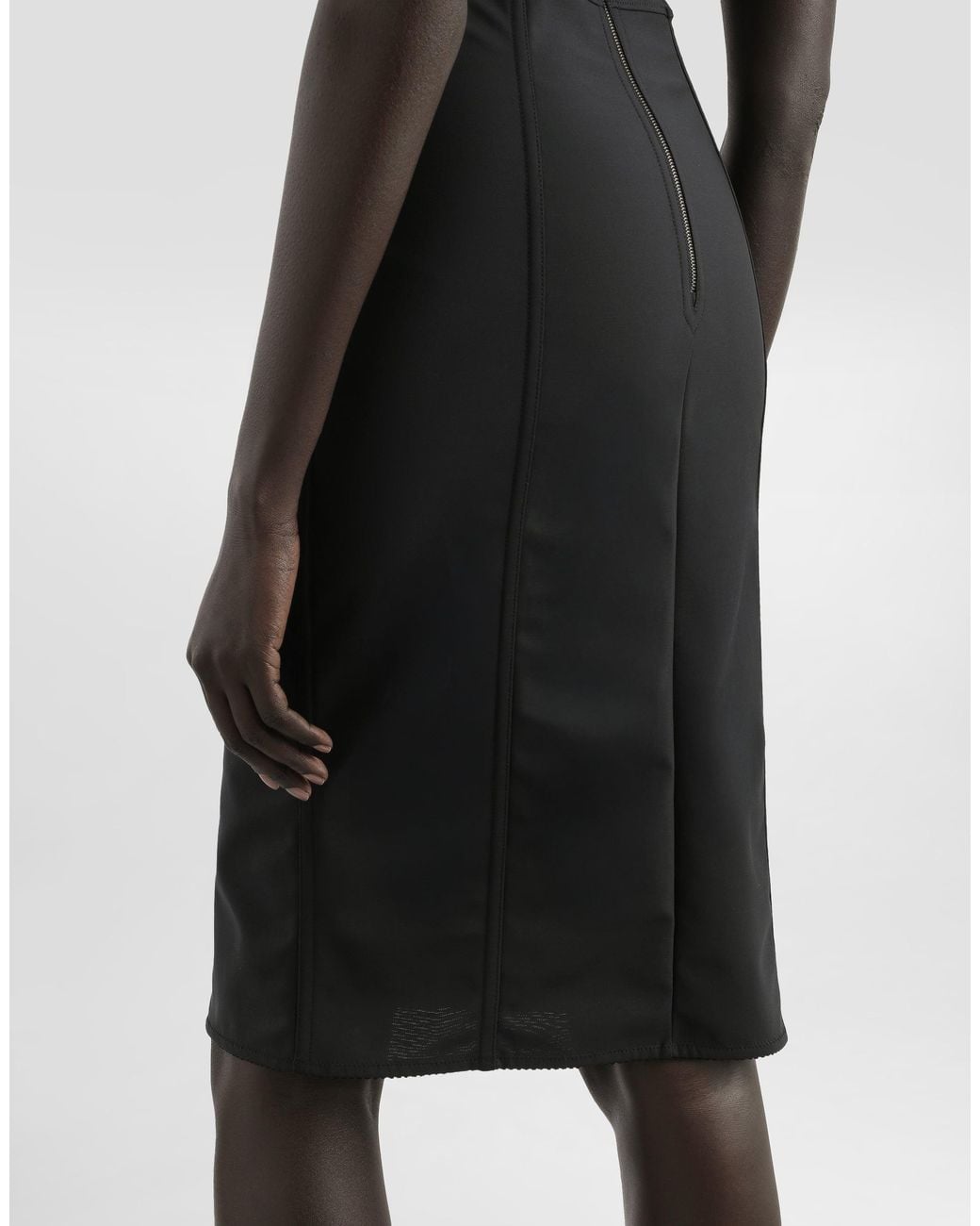 Dolce & Gabbana Black Corset-Style Midi Dress