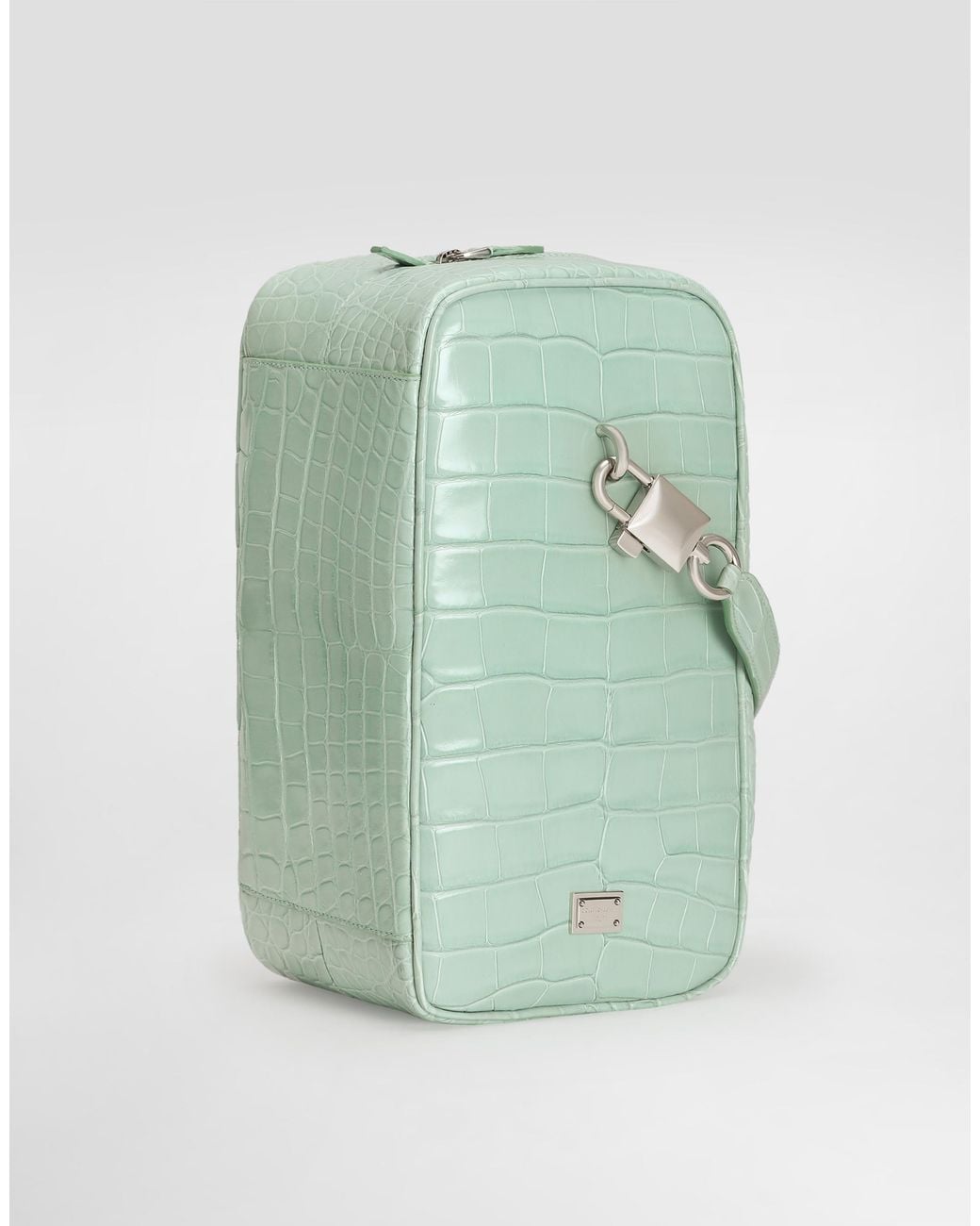 Dolce & Gabbana Green Lock Polished Alligator Handbag for men