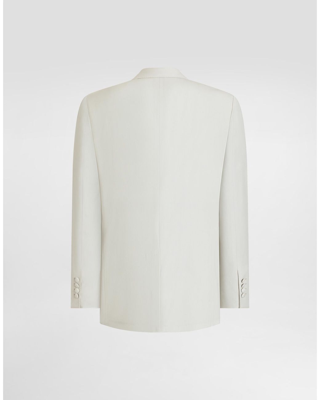 Dolce & Gabbana White Single-Breasted Wool Poplin Jacket for men