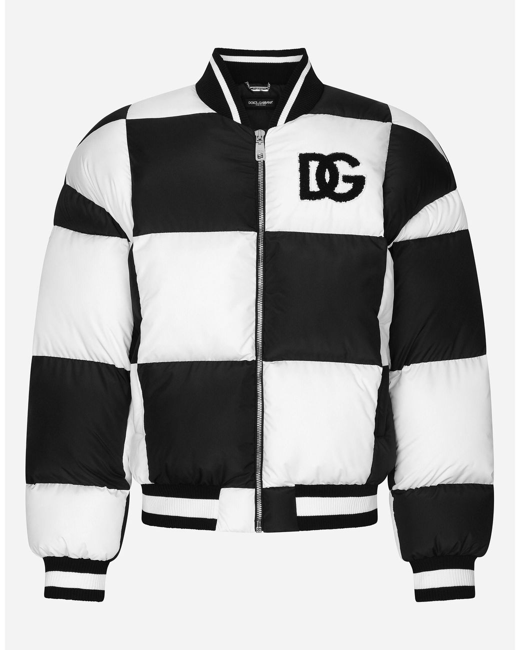 Dolce & Gabbana Damier-print Denim Jacket In Combined_colour