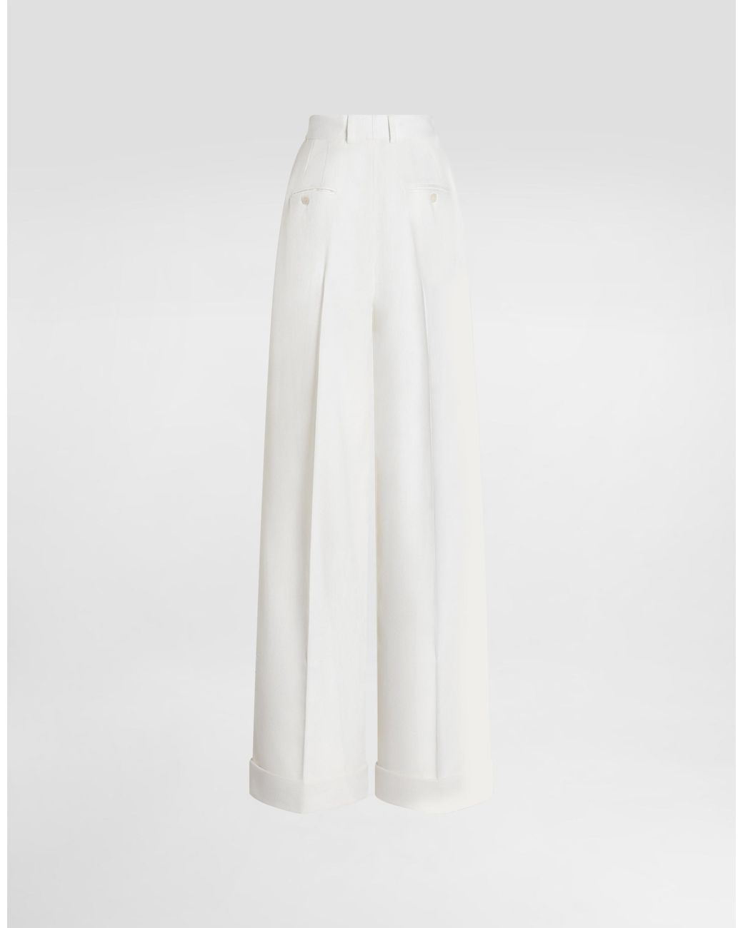 Dolce & Gabbana White Cashmere Trousers