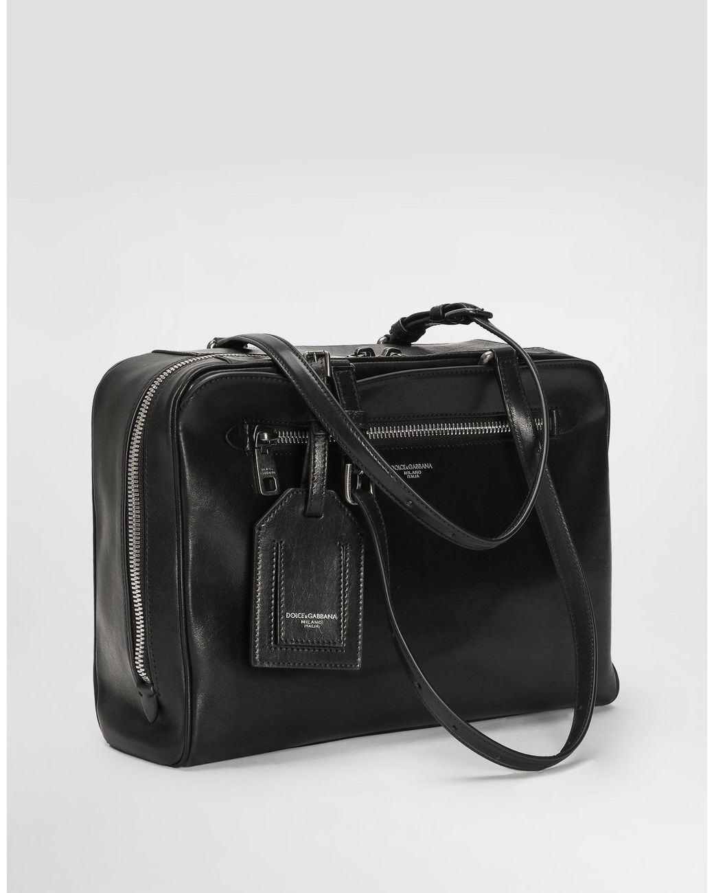 Dolce & Gabbana Black Ellis Calfskin Briefcase for men