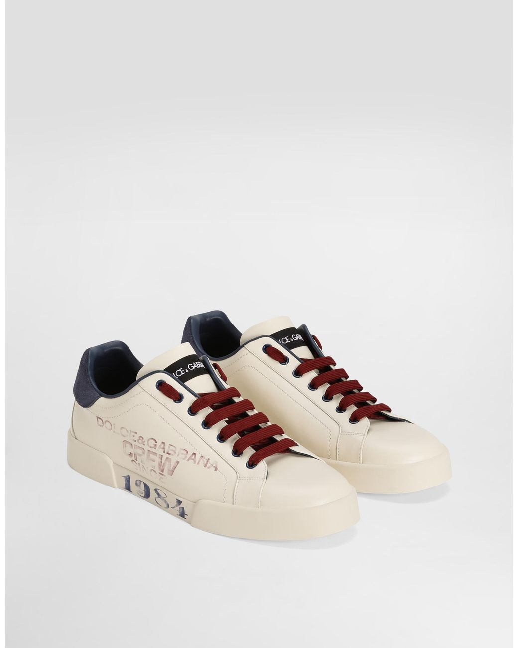 Dolce & Gabbana Natural Portofino Light Strobel Calfskin Sneakers for men