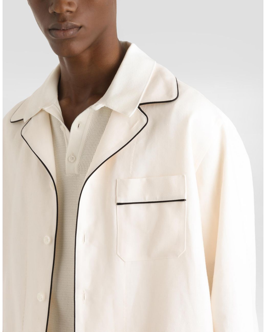 Dolce & Gabbana Pyjamajacke Aus Leinenstoff in Natural für Herren