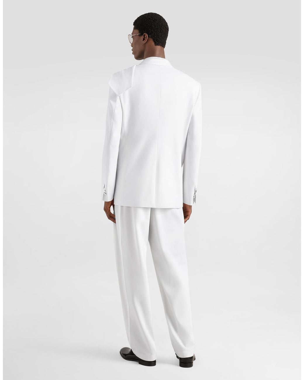 Dolce & Gabbana White Micro-Rib Trousers for men