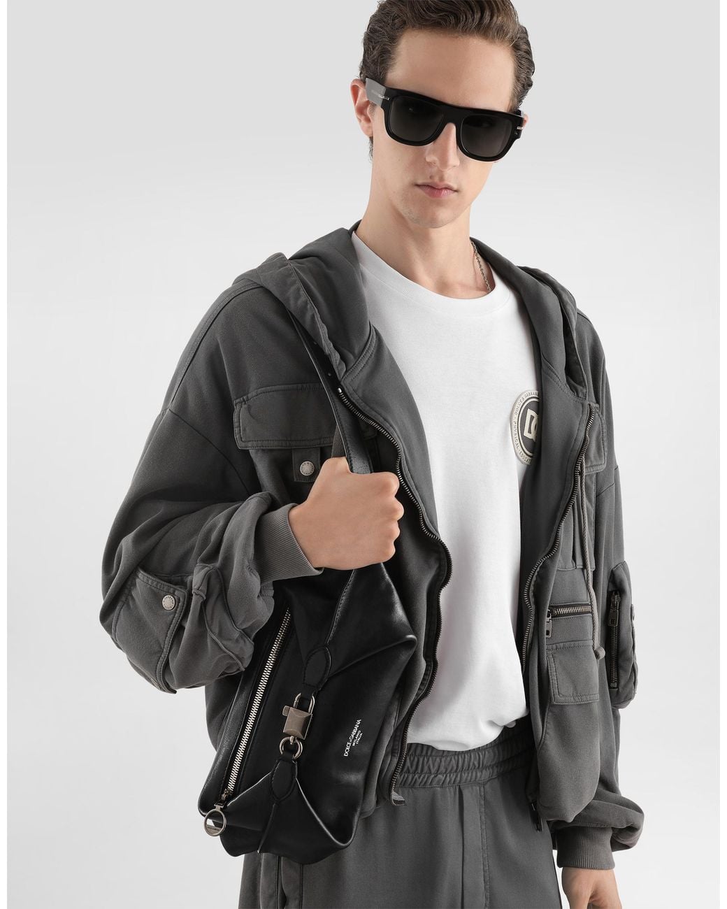 Dolce & Gabbana Black Lock Belt Bag for men