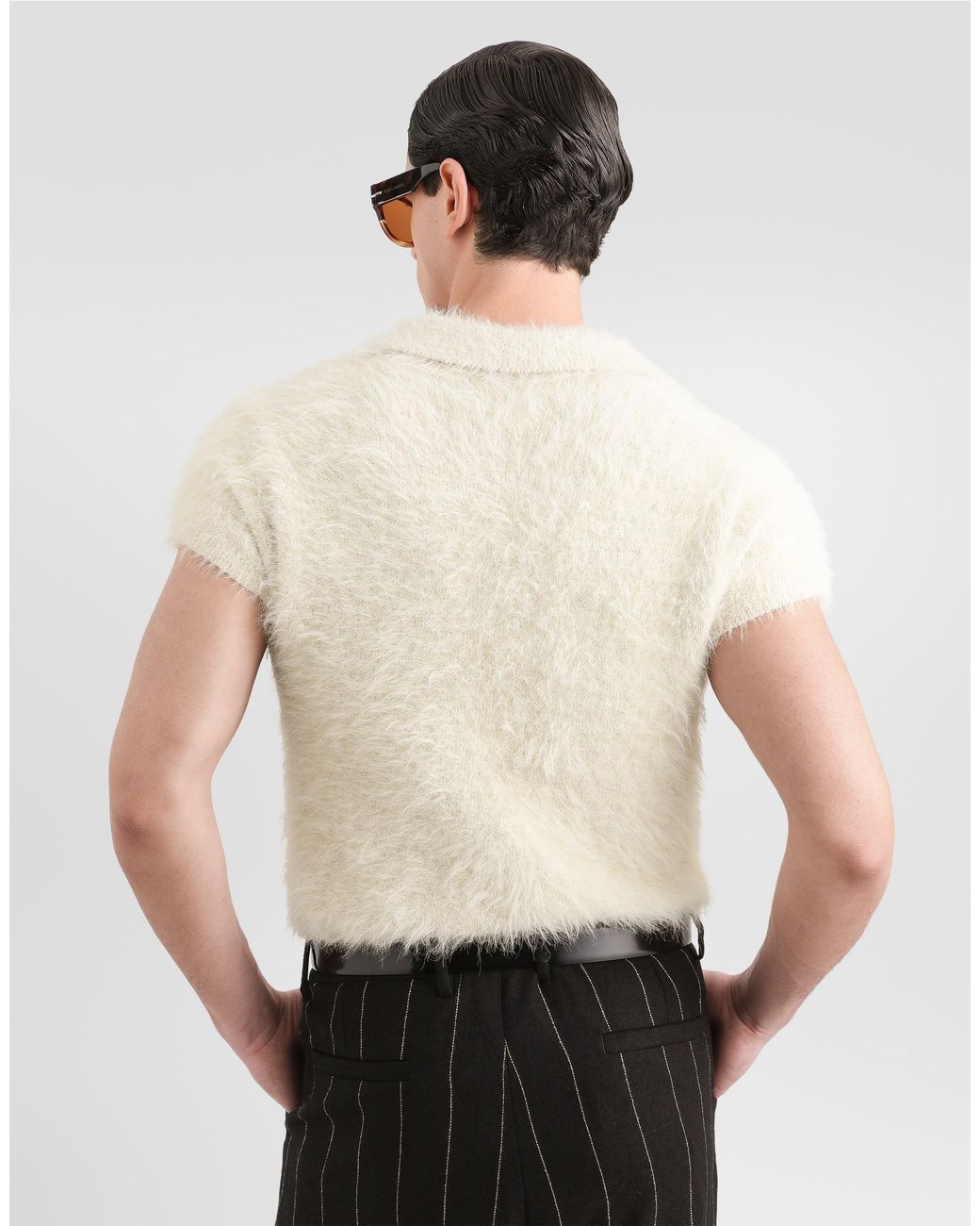 Dolce & Gabbana Natural Knit Polo Shirt for men