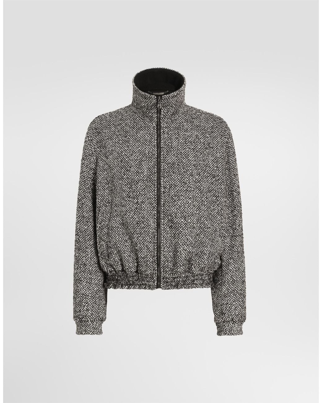 Dolce & Gabbana Gray Birdseye Wool Blend Jacket for men