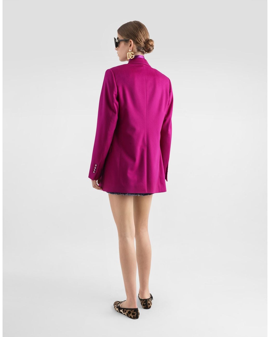 Dolce & Gabbana Pink Oversize Double-Breasted Cashmere Jacket
