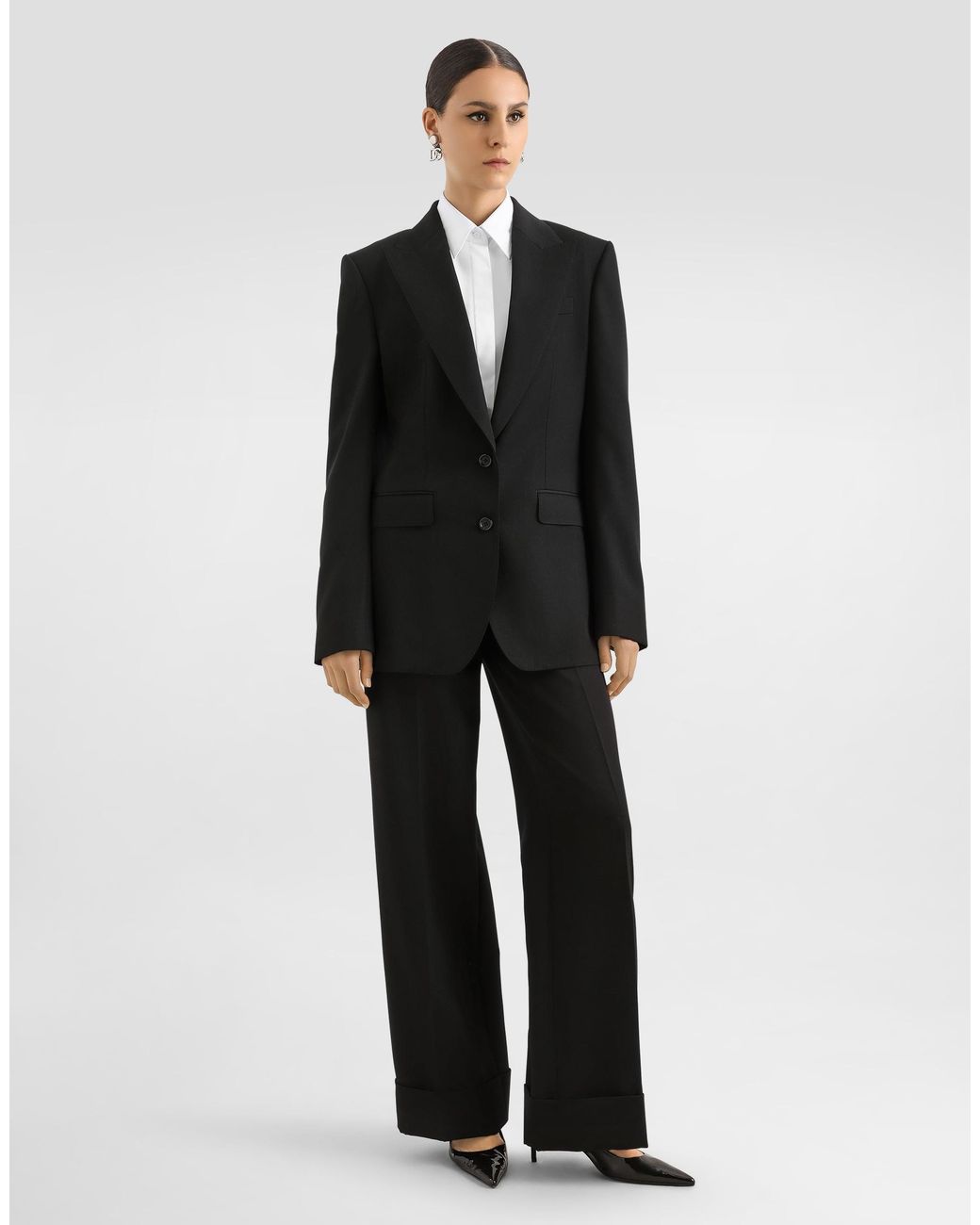 Dolce & Gabbana Black Wool Gabardine Trousers