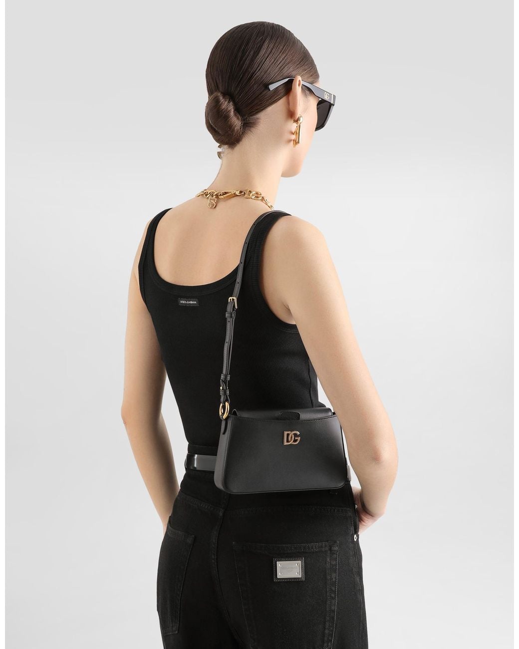 Dolce & Gabbana Black Calfskin Phone Bag