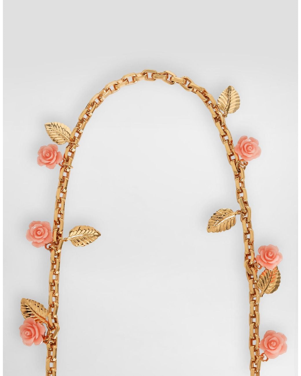 Dolce & Gabbana White Metal Shoulder Strap With Roses