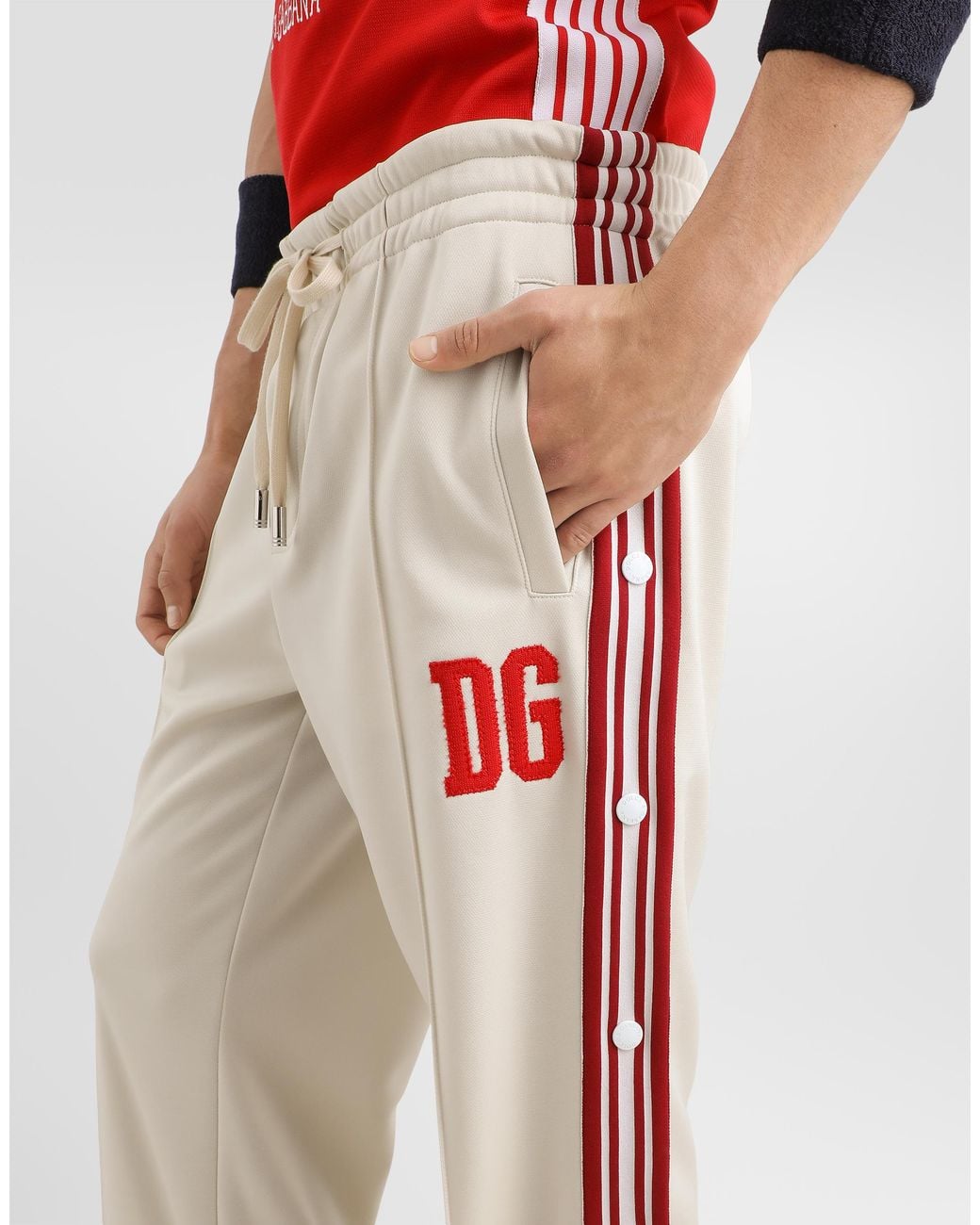 Dolce & Gabbana Natural Technical Piqué Jogging Trousers for men