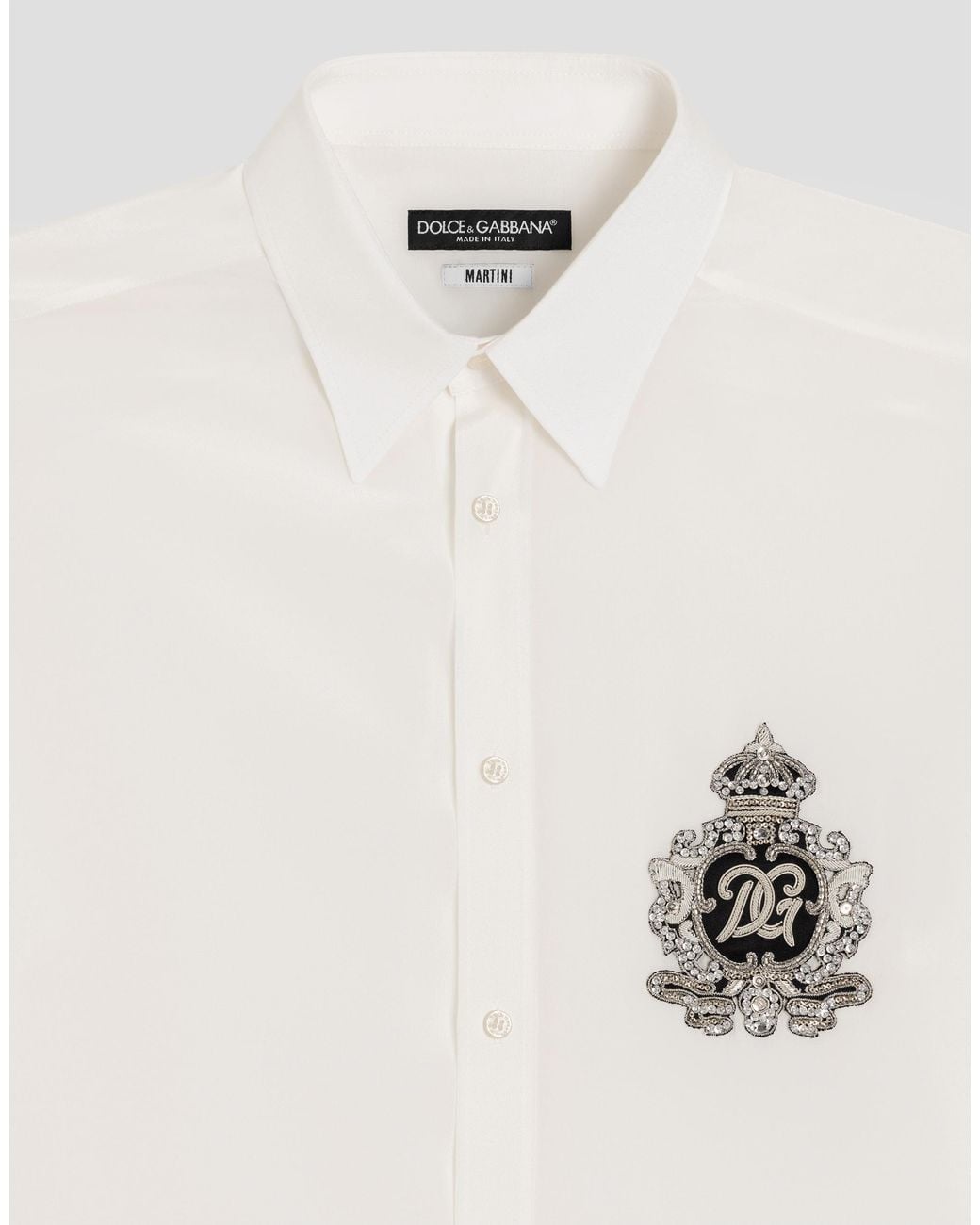Dolce & Gabbana White Crêpe De Chine Shirt for men