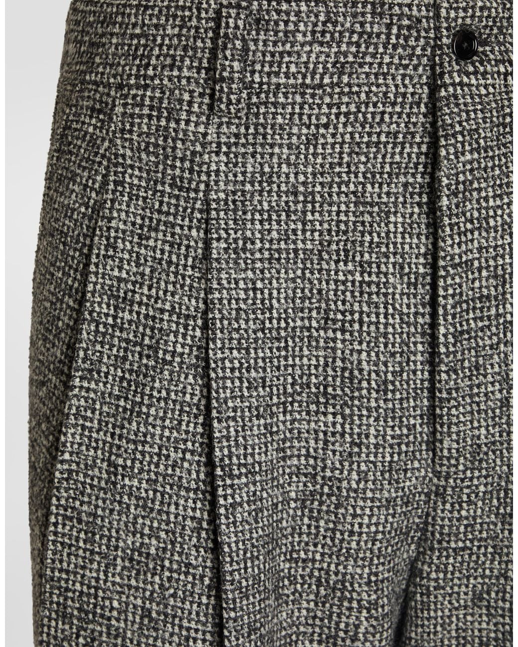 Dolce & Gabbana Gray Birdseye Wool Blend Trousers for men