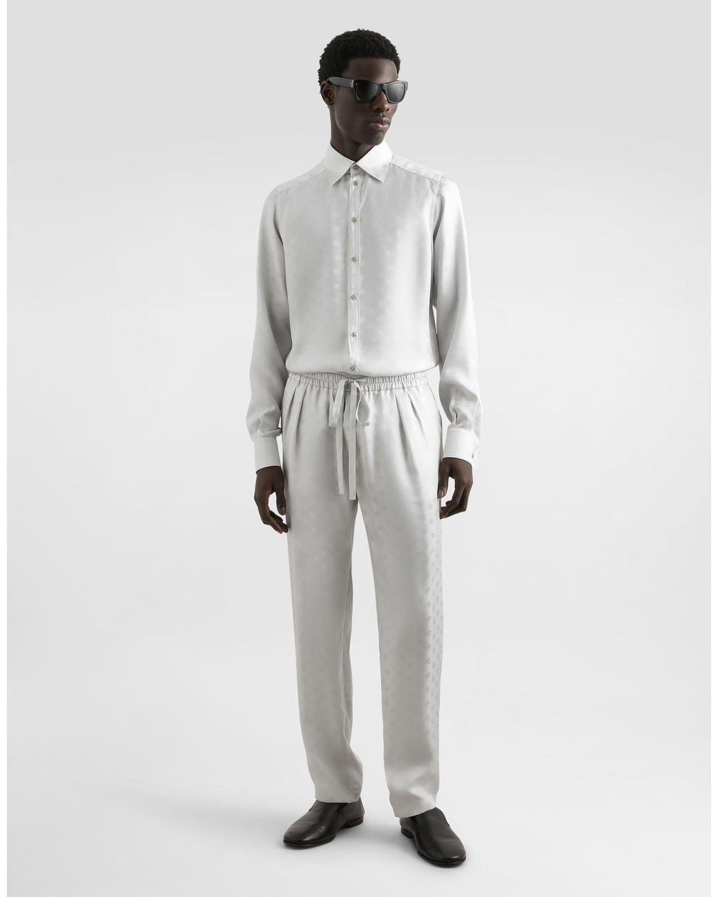Dolce & Gabbana White Dg Logo Martini Shirt for men