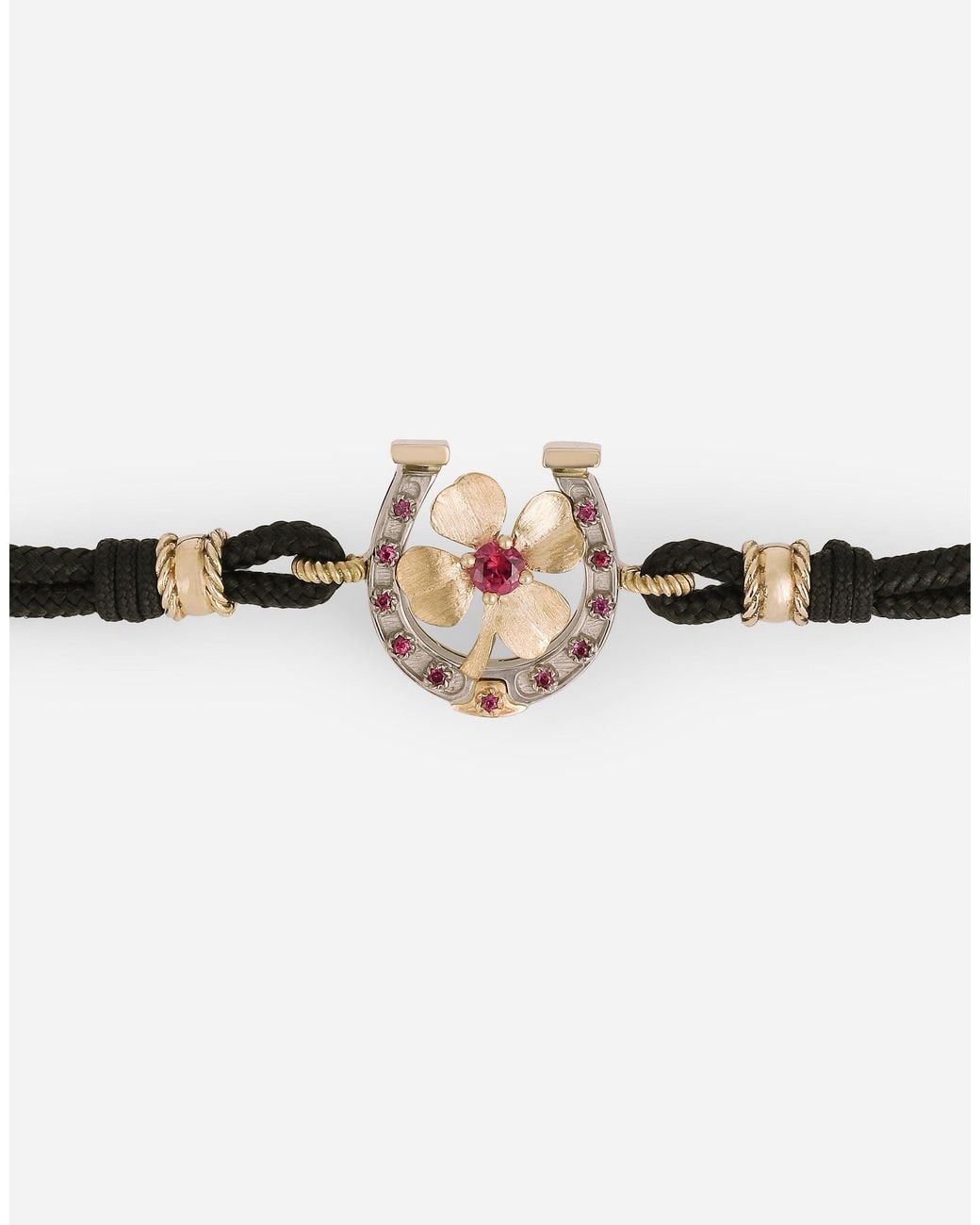 Dolce & Gabbana Blue Good Luck Bracelet Fabric With A Pendant for men