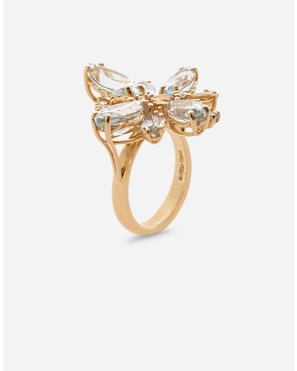 Dolce & Gabbana Metallic Butterfly Earrings 18-Carat And Aquamarine
