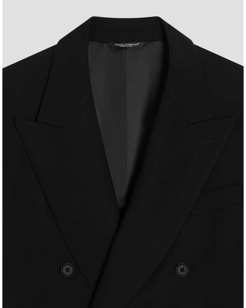 Dolce & Gabbana Black Sicilia Light Double-Breasted Wool Jacket for men