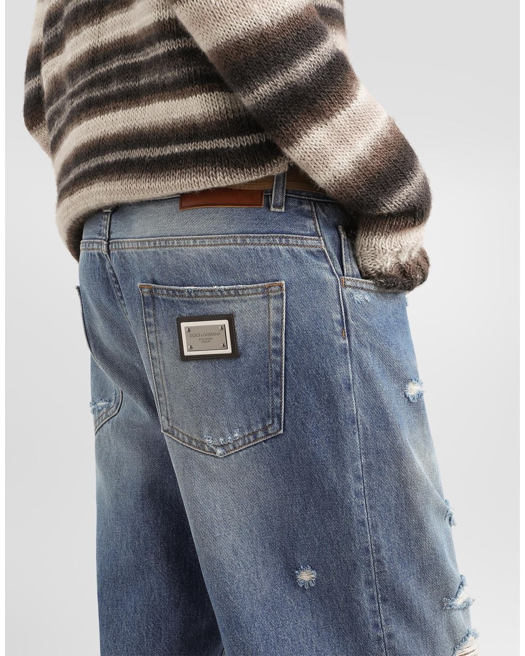 Dolce & Gabbana Blue Denim Trousers for men