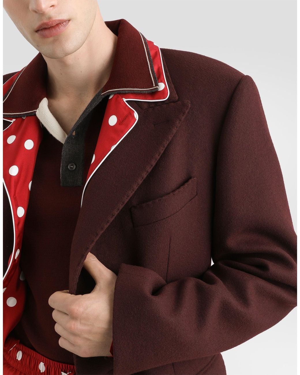 Dolce & Gabbana Purple Single-Breasted Virgin Wool Blend Coat for men