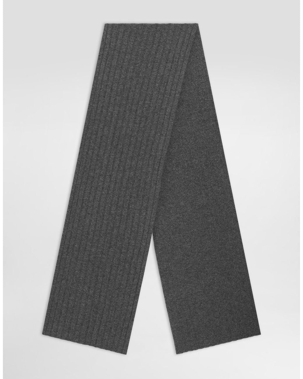 Dolce & Gabbana Gray Cashmere Knit Scarf for men