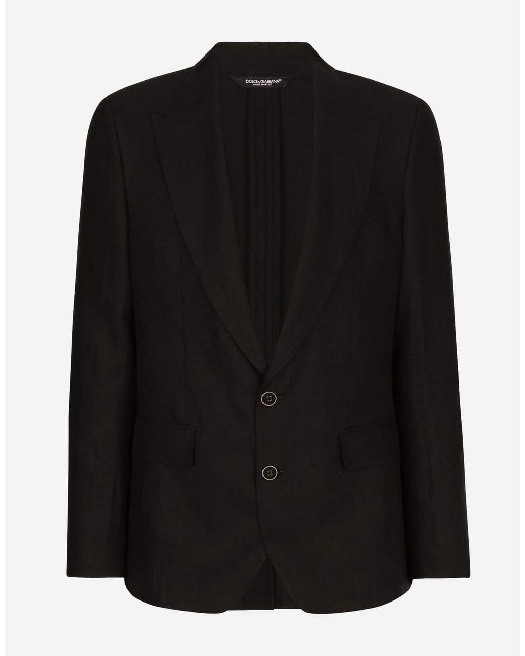 Dolce & Gabbana Black Linen Sicilia-Fit Jacket for men