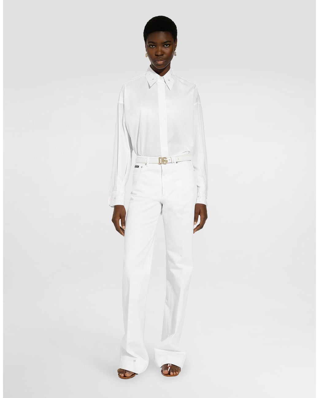 Dolce & Gabbana White Cotton Jeans