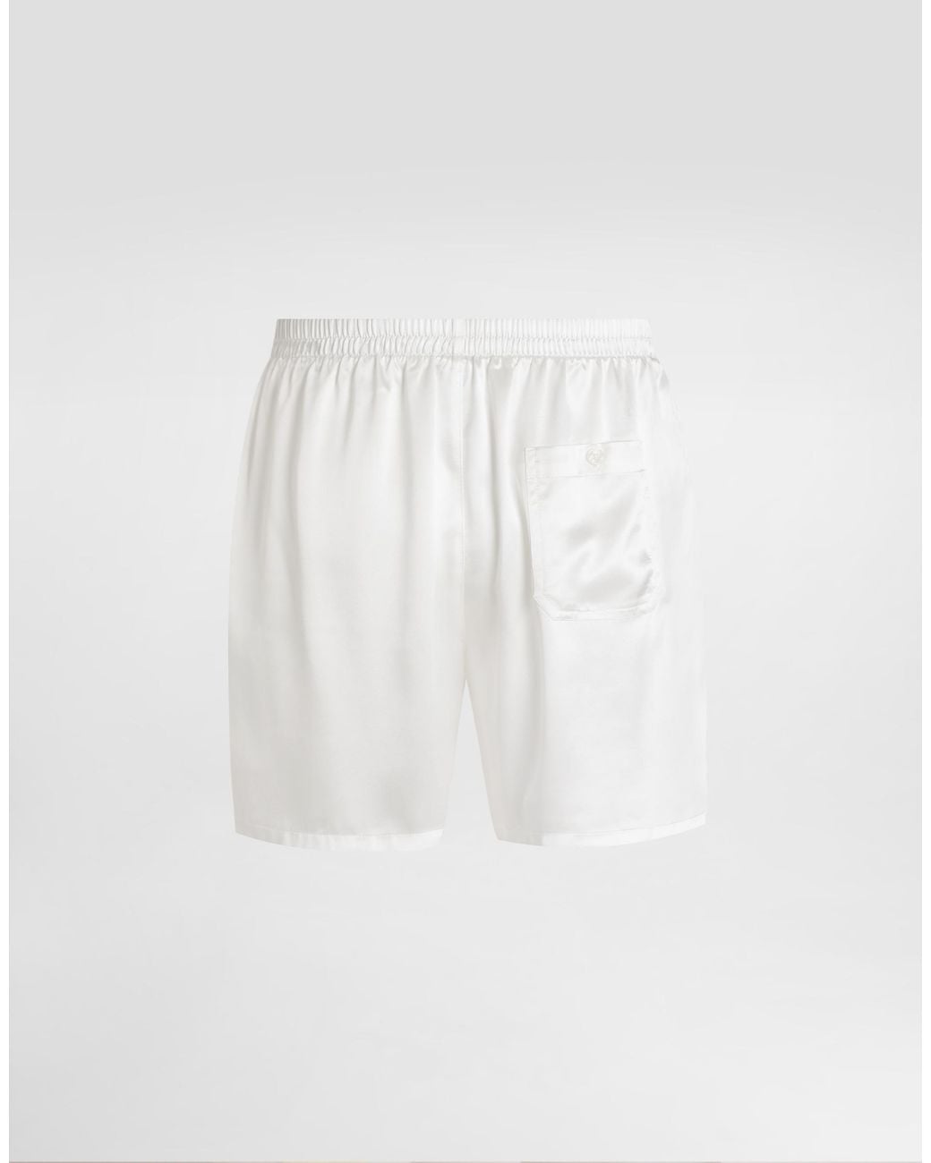 Dolce & Gabbana White Silk Satin Boxer Shorts for men