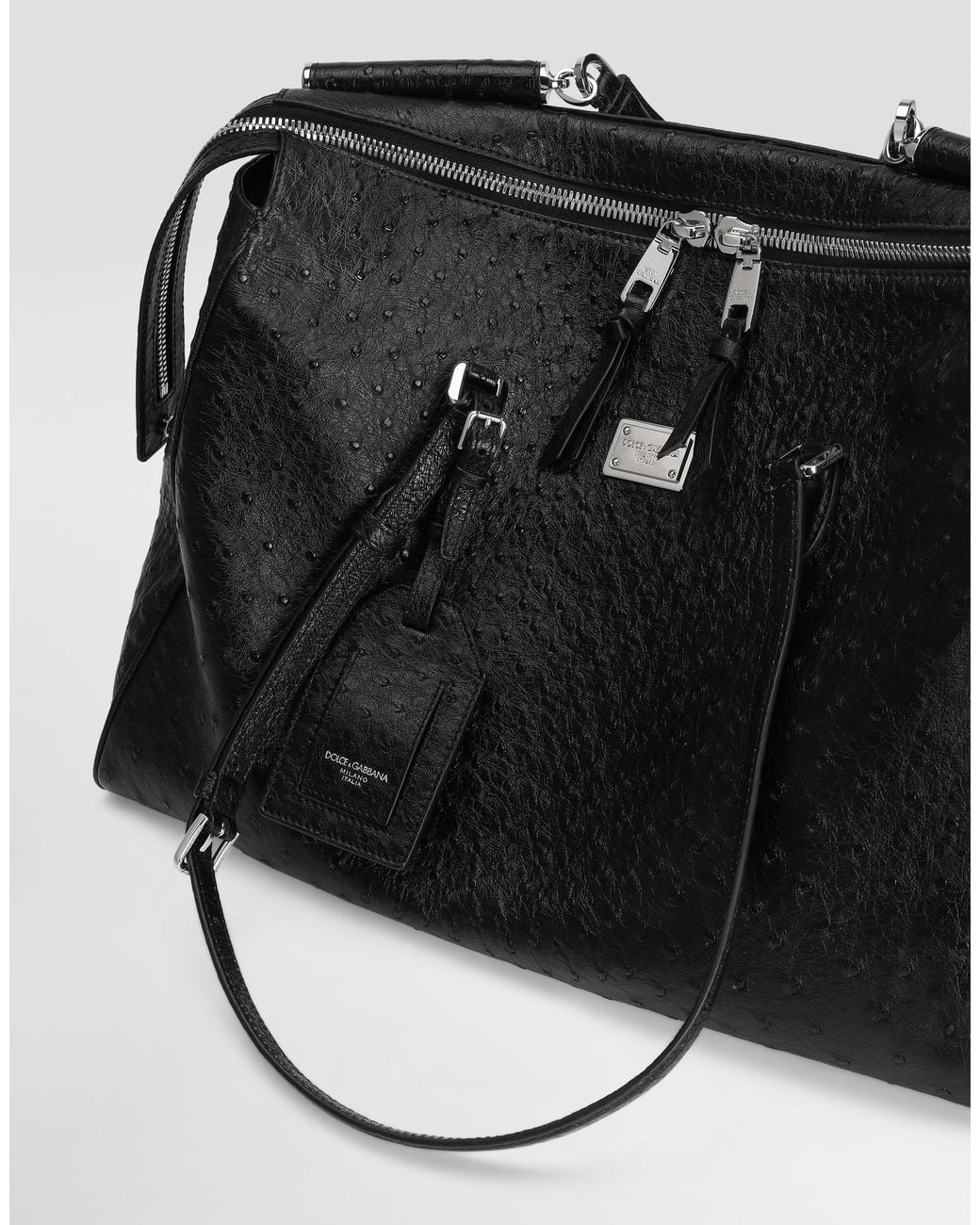 Dolce & Gabbana Handtasche Vittoria Aus Straußenleder in Black für Herren