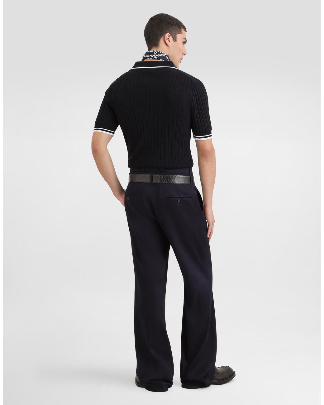 Dolce & Gabbana Black Cotton Polo Shirt for men