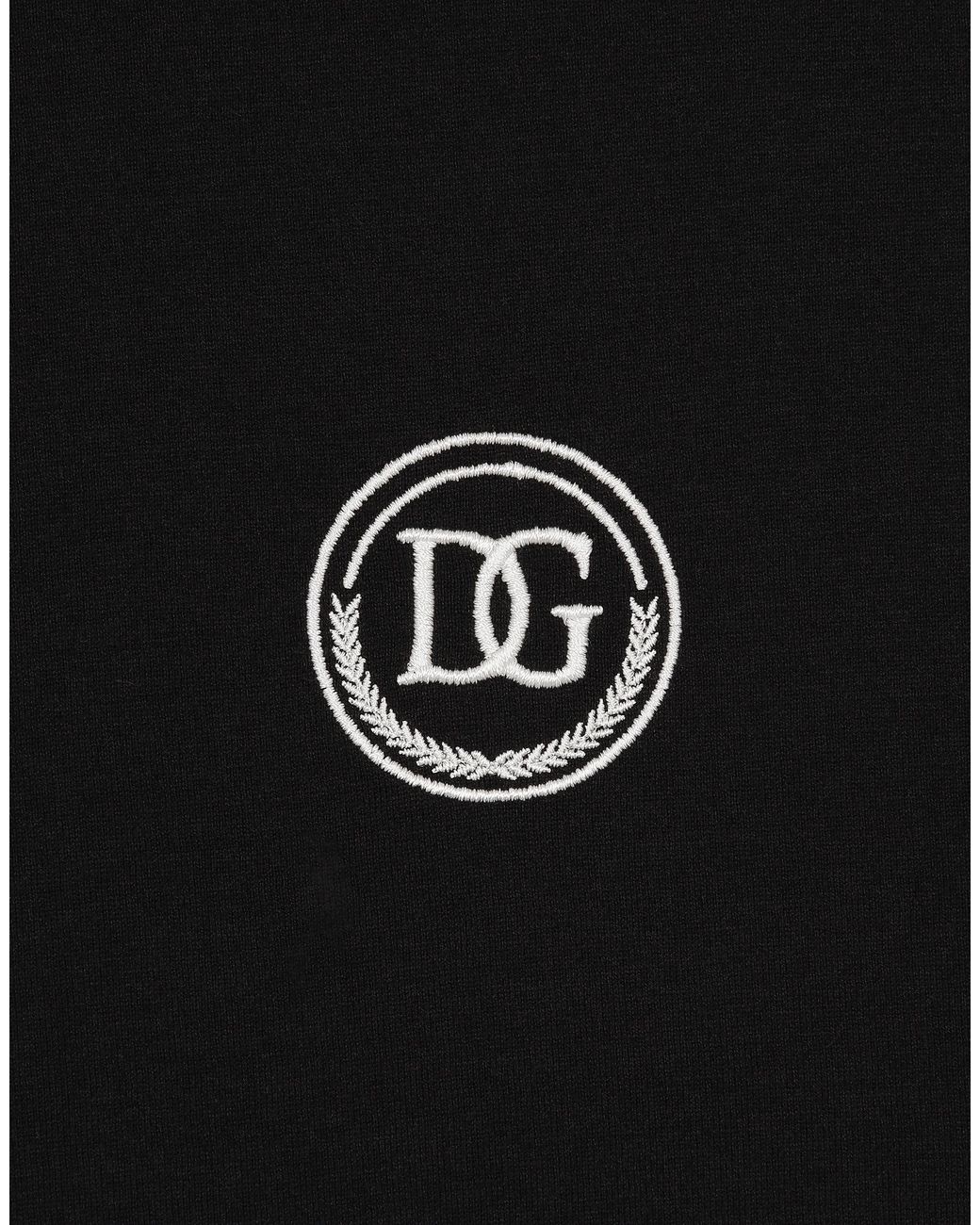 Dolce & Gabbana Black Short-Sleeved T-Shirt With Dg Embroidery for men