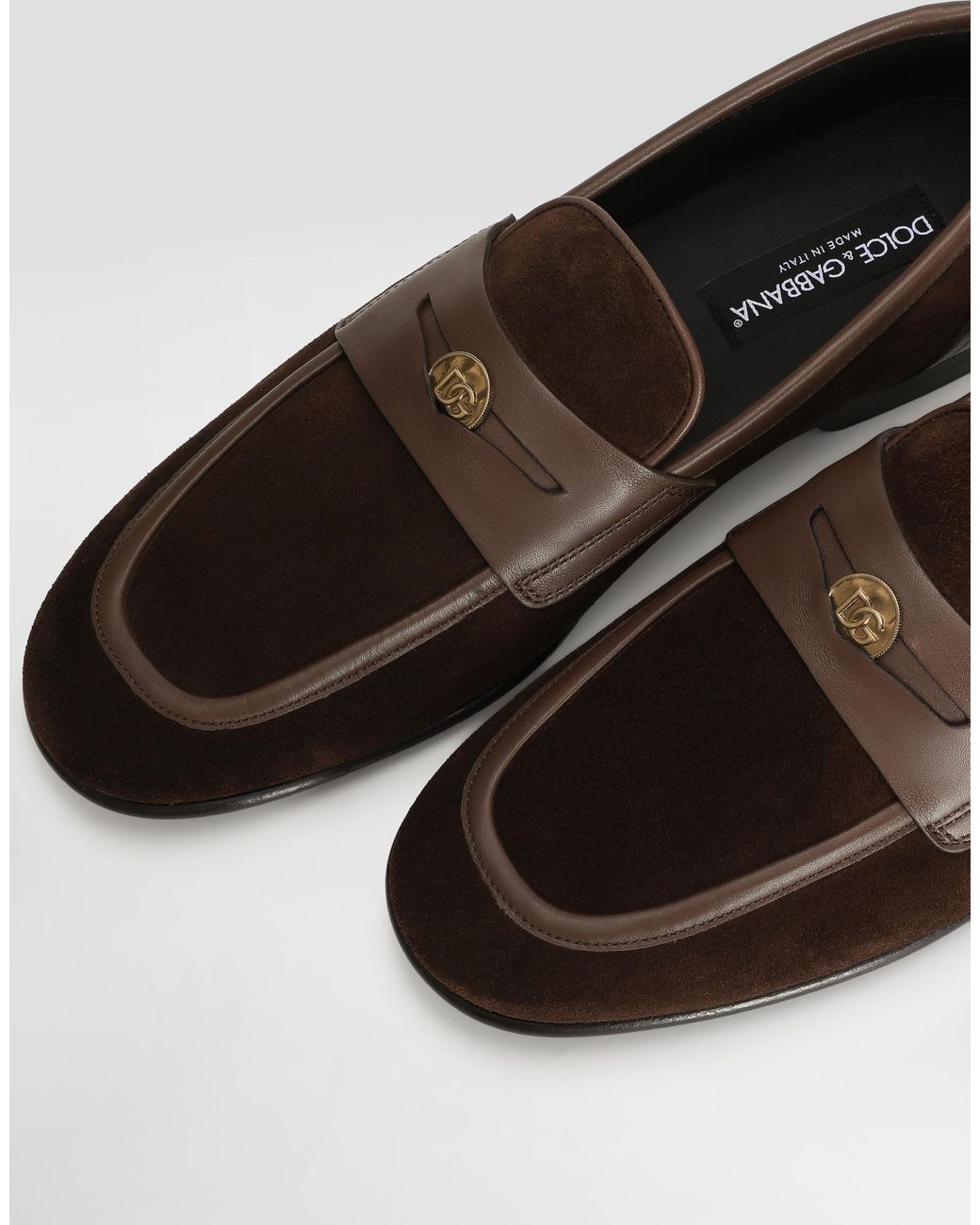 Dolce & Gabbana White Split Calfskin Slipper for men