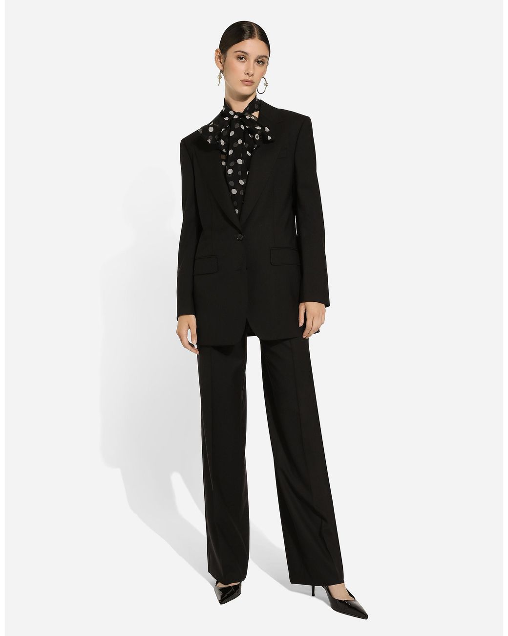 Dolce & Gabbana Black Flared Wool Pants