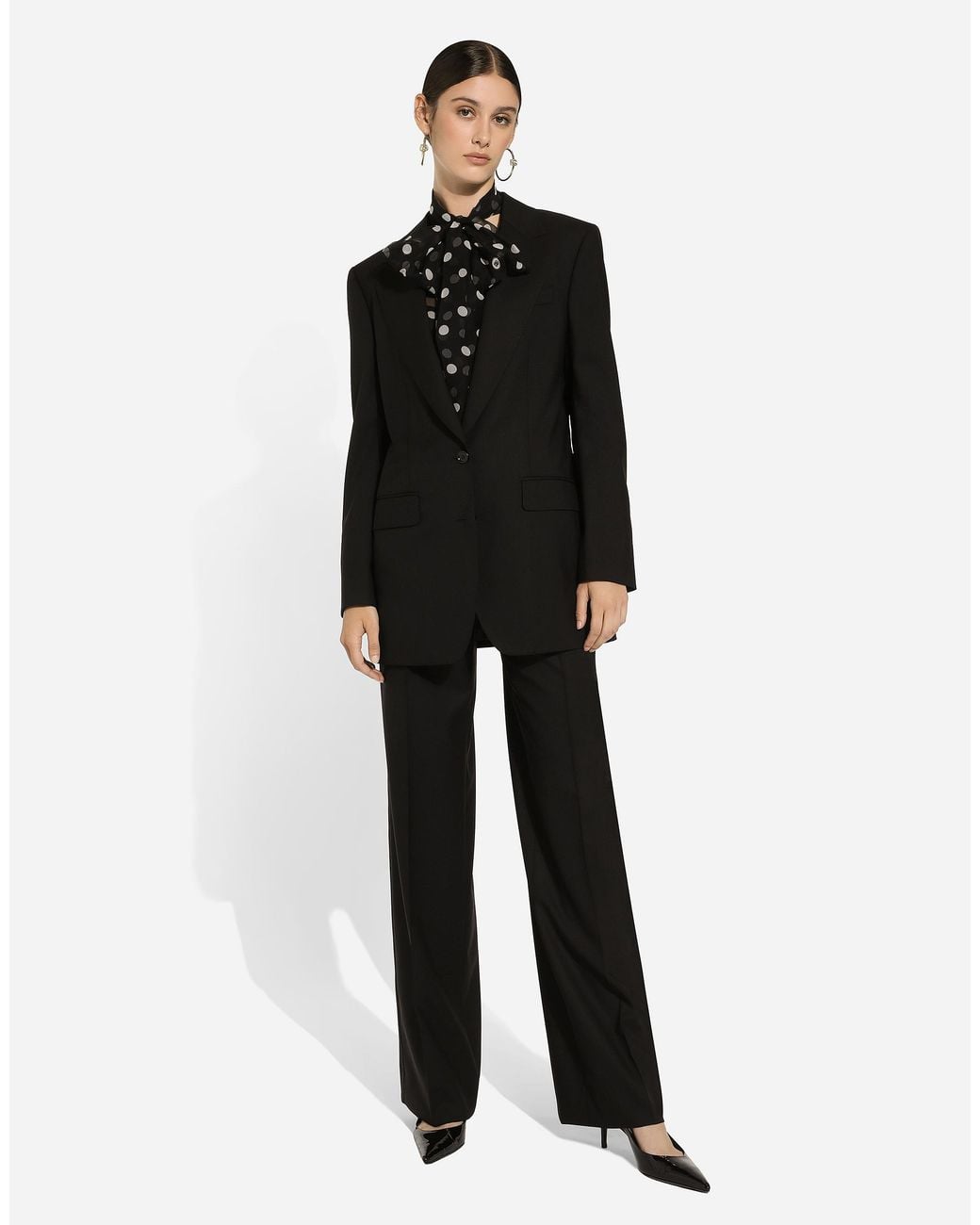 Dolce & Gabbana Black Flared Wool Pants