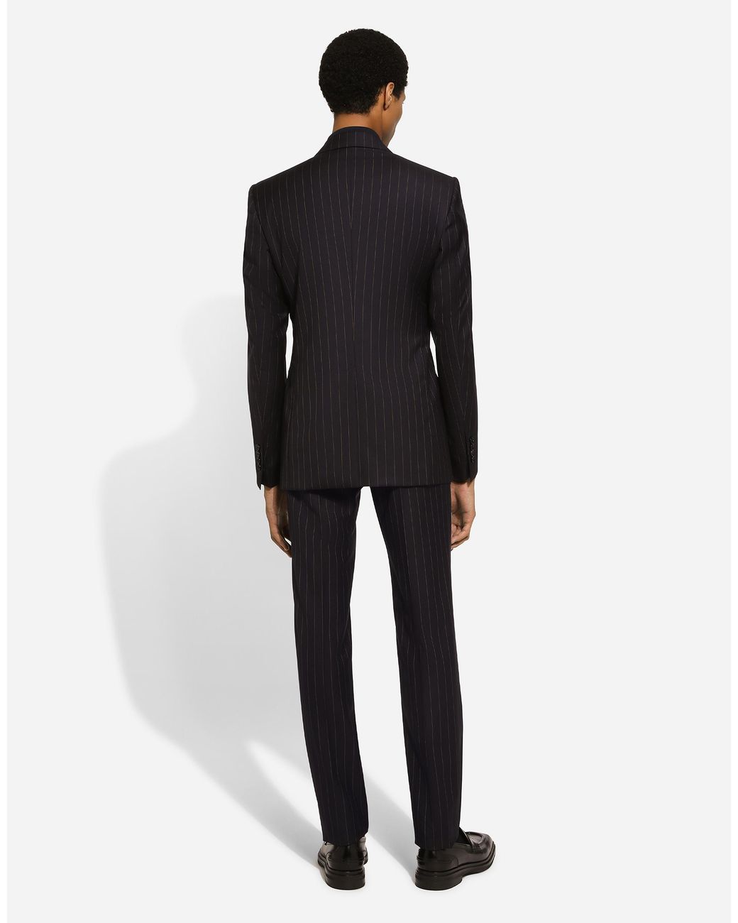 Dolce & Gabbana Black Single-Breasted Pinstripe Wool Sicilia-Fit Jacket for men
