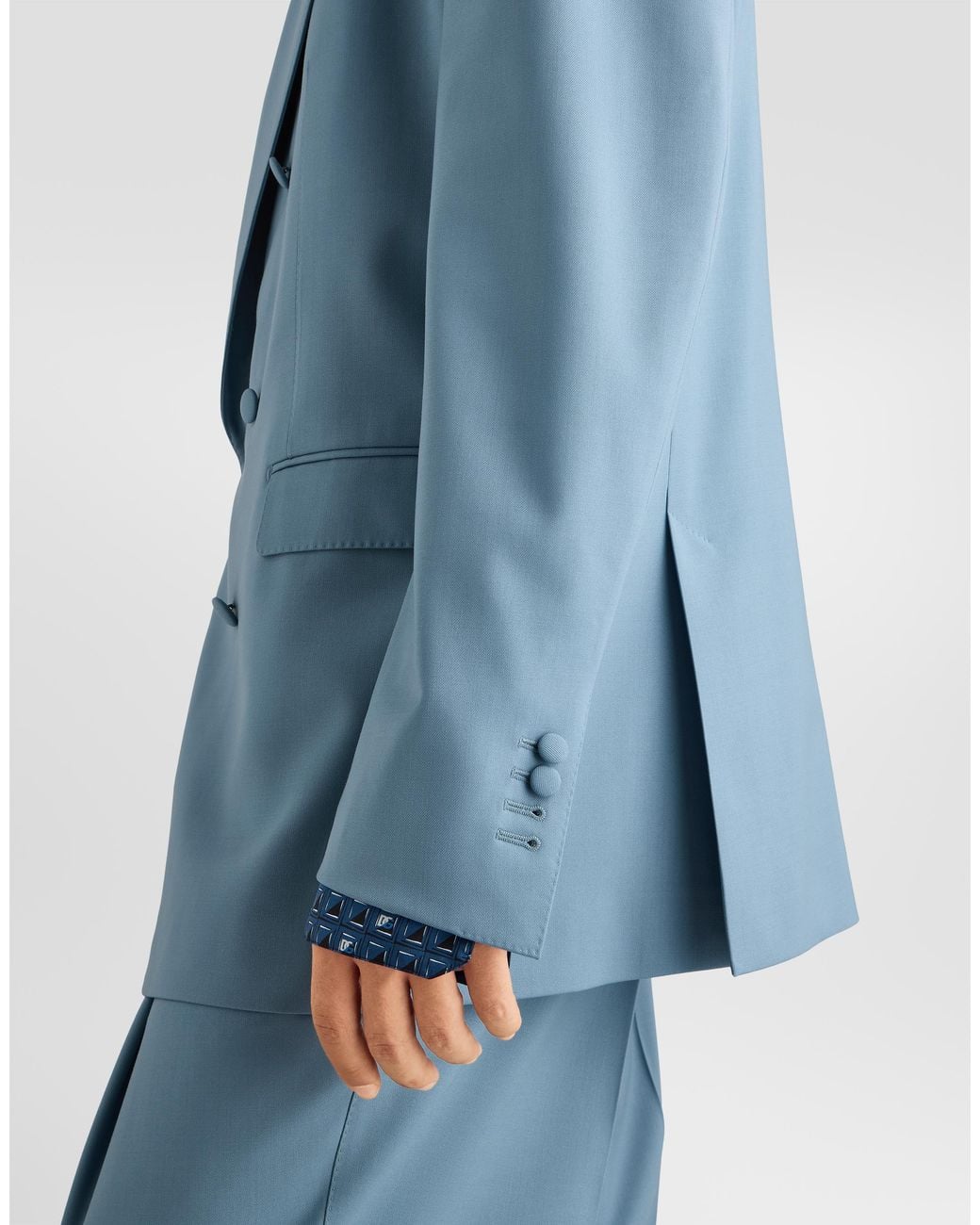 Dolce & Gabbana Blue Double-Breasted Sinatra Wool Gabardine Jacket for men