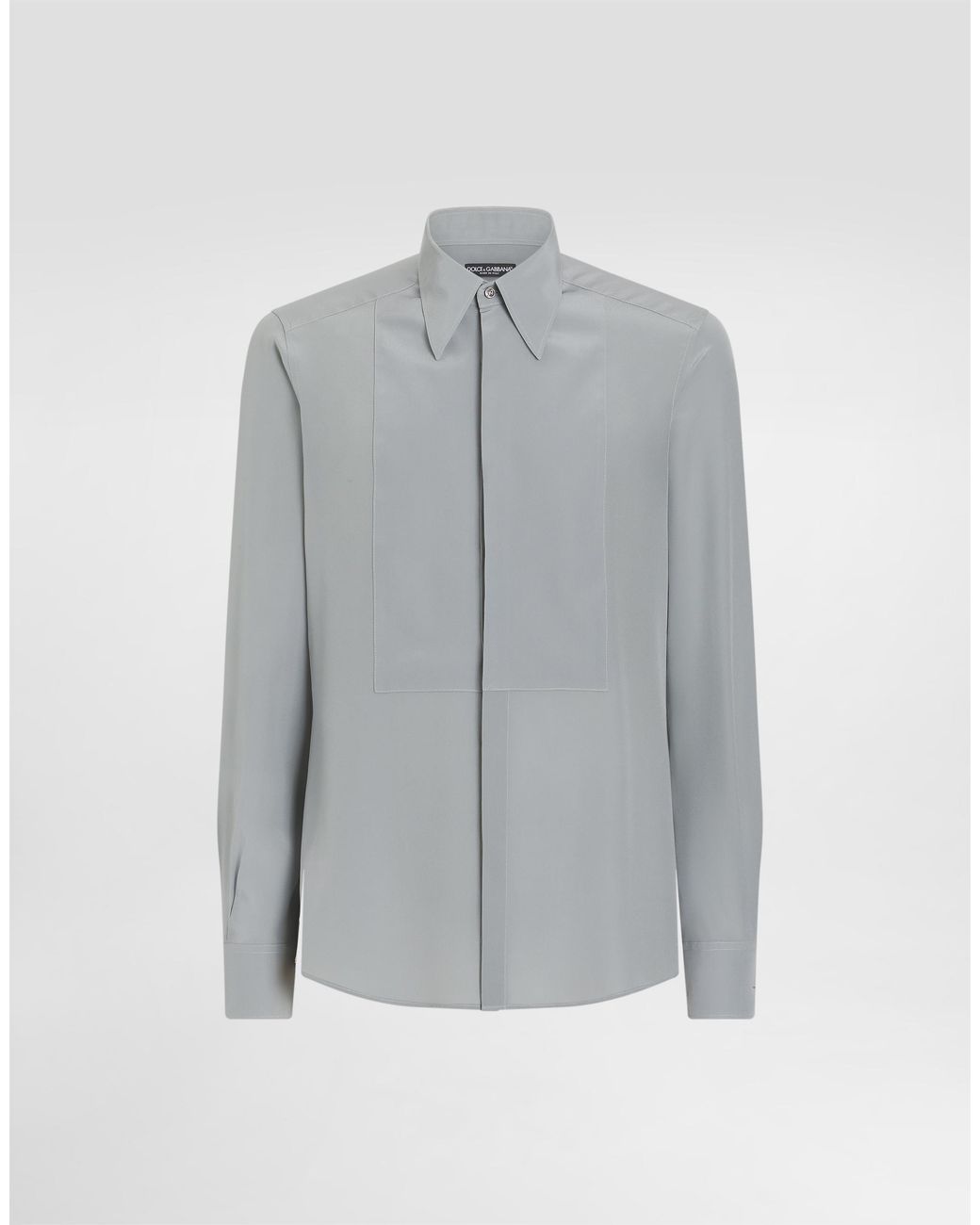 Dolce & Gabbana Gray Crêpe De Chine Shirt for men